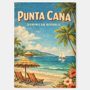 Vintage Punta Cana Dominicaanse Republiek Rustiek Magneet