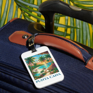 Vintage Punta Cana Dominicaanse Republiek Vakantie Bagagelabel