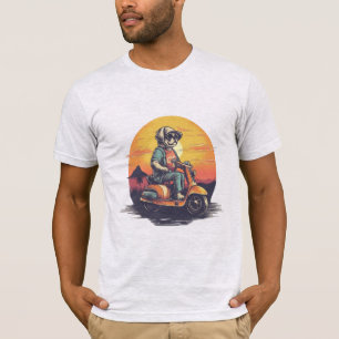 Vintage Puppy Ride un T-shirt Scooper