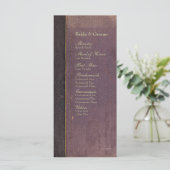 Vintage Purple Book Wedding Programme (Debout devant)