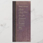 Vintage Purple Book Wedding Programme (Devant)