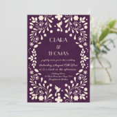 Vintage Purple Mexican Wedding Invitation (Debout devant)