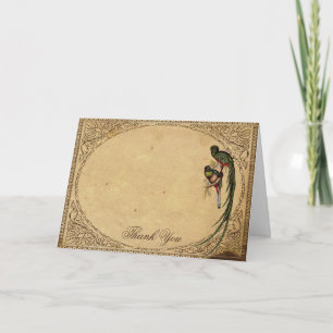 Vintage Quetzal Bird Elegant Carte de remerciement