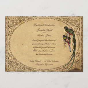 Vintage Quetzal Oiseau Élégant Mariage Invitation