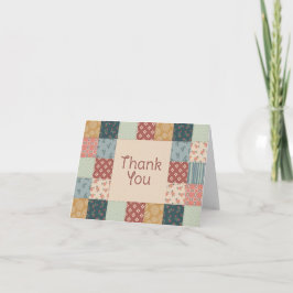 Vintage Quilt Baby Shower  Bedankkaart