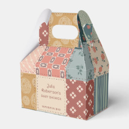 Vintage Quilt Baby Shower Favor Box Bedankdoosjes
