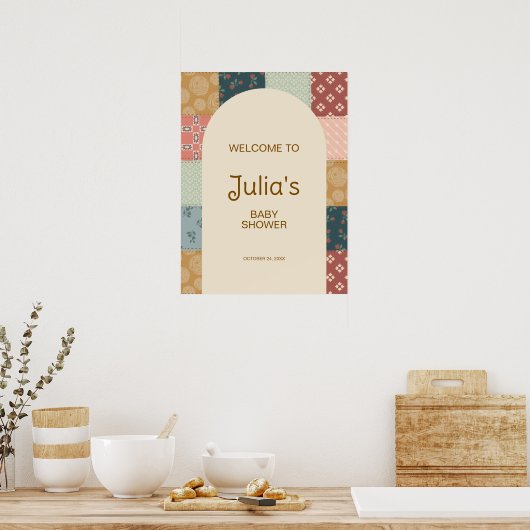 Vintage Quilt Baby Shower Poster (Keuken)