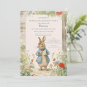Vintage Rabbit Garden Birthday Kaart (Staand voorkant)