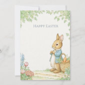 Vintage Rabbit Garden Easter Feestdagenkaart (Voorkant)