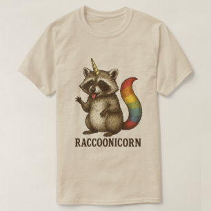 Vintage Raccoonicorn Regenboogstaart Wasbeer Een T-shirt