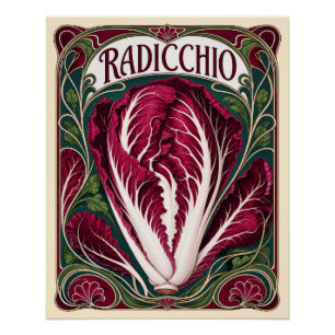 Vintage Radicchio Art Nouveau stijl Keuken Kunst Perfect Poster