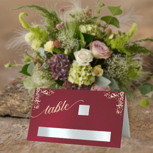 Vintage rand- en hartmonogram - Rood