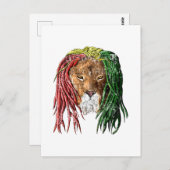 Vintage Rasta Reggae Lion Briefkaart (Voorkant / Achterkant)