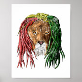 Vintage Rasta Reggae Lion Poster (Voorkant)
