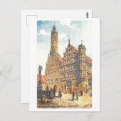 Vintage Rathaus Rothenburg, Germany Briefkaart (Voorkant / Achterkant)