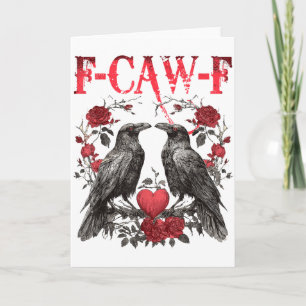 Vintage Raven Roos Hart Liefde Gelukkige Valentijn Kaart