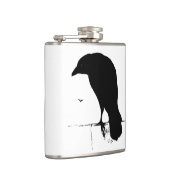 Vintage Raven Silhouette Retro Gothic Ravens Crow Heupfles (Rechts)