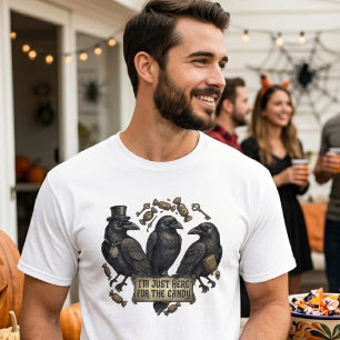 Vintage Raven Trio Halloween Snoepgoed T-shirt