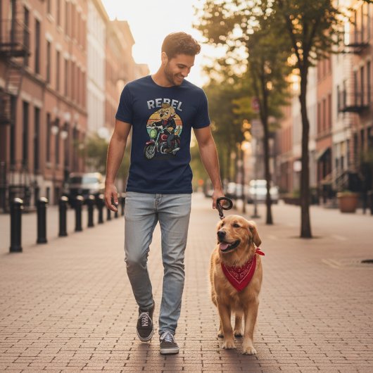 Vintage Rebel Biker Dog T-Shirt