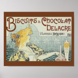 Vintage reclame Biscuits Chocolat Delacre Poster P