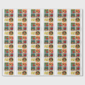 Vintage reclameetiketten cadeaupapier (Vlak)