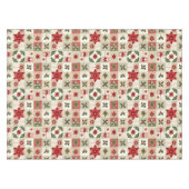VINTAGE RED AND GREEN CHRISTMAS PATCHWORK TAFELKLEED (Voorkant (Horizontaal))