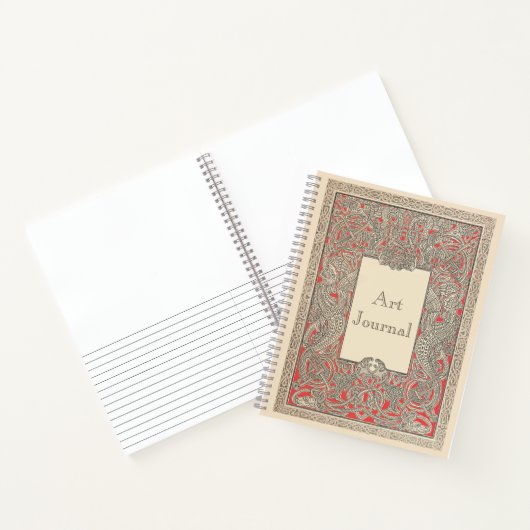 Vintage Red Celtic Royal Dragons Frame Art Journal (Intérieur)