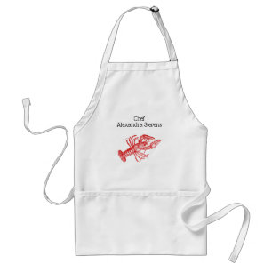 Vintage Red Lobster #1 Tekening Standaard Schort