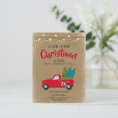 Vintage Red Pick Up Camion Noël Invitation (Debout devant)