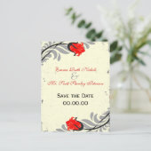 Vintage Red Rose Grunge Enregistrer La Date Carte  (Debout devant)