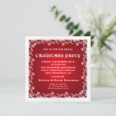 Vintage Red White Christmas Party Invitation (Debout devant)