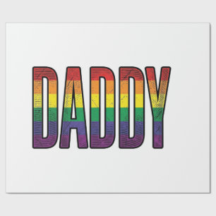 Vintage Regenboog Daddy Pride Typografie T-Shirt_1 Cadeaupapier