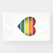 Vintage Regenboog Hart Pride Vector T-shirt Ontwer Spandoek (Horizontaal)