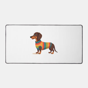 Vintage Regenboog Trui Dachshund Schattige Lange H Bureaumat