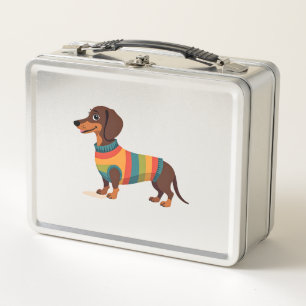 Vintage Regenboog Trui Dasachtige Hond Schattige L