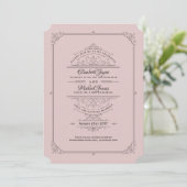 Vintage Regency Dusty Rose Mariage Invitations (Debout devant)