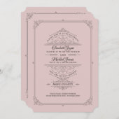 Vintage Regency Dusty Rose Mariage Invitations (Devant / Derrière)
