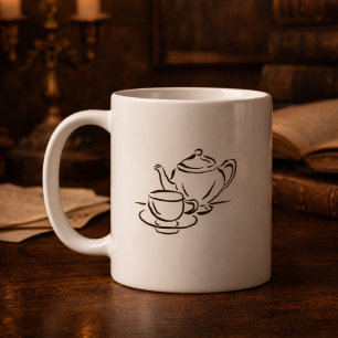 Vintage Regency esthetiek Cadeau voor introvert Koffiemok
