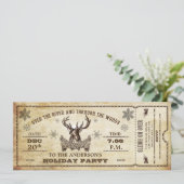 Vintage Reindeer Fête Billet Invitation (Debout devant)