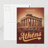 Vintage reis Athene hoofdstad van Griekenland cade