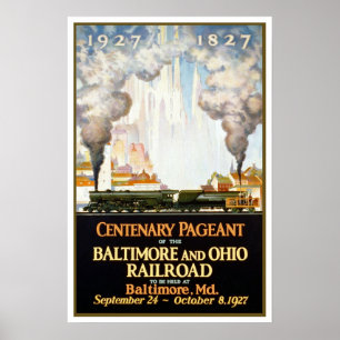 Vintage-reis, Baltimore en Ohio Poster