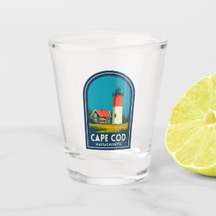 Vintage Reis Cape Cod Nauset Vuurtoren Retro Shot Glas