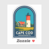 Vintage Reis Cape Cod Nauset Vuurtoren Retro Sticker (Vel)
