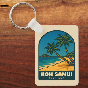 Vintage Reis Koh Samui Thailand Retro Strand Sleutelhanger