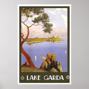 Vintage-reis, Lake Garda Poster