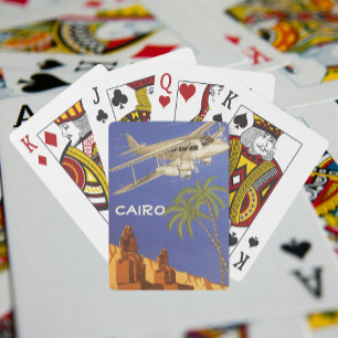 Vintage-reis naar Caïro, vliegtuig met straalvlieg Speelkaarten