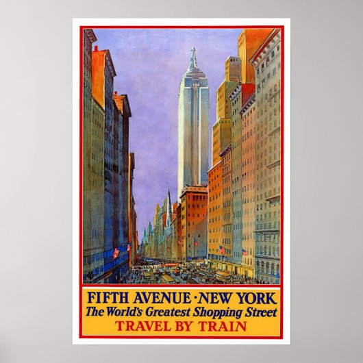 Vintage-reis, New York Poster (Voorkant)