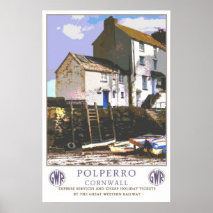 Vintage reis, Polperro. Poster