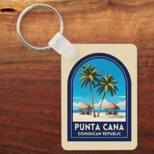 Vintage Reis Punta Cana Dominicaanse Republiek Ret Sleutelhanger
