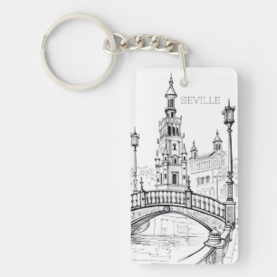 Vintage reis retro souvenir Sevilla España Sleutelhanger